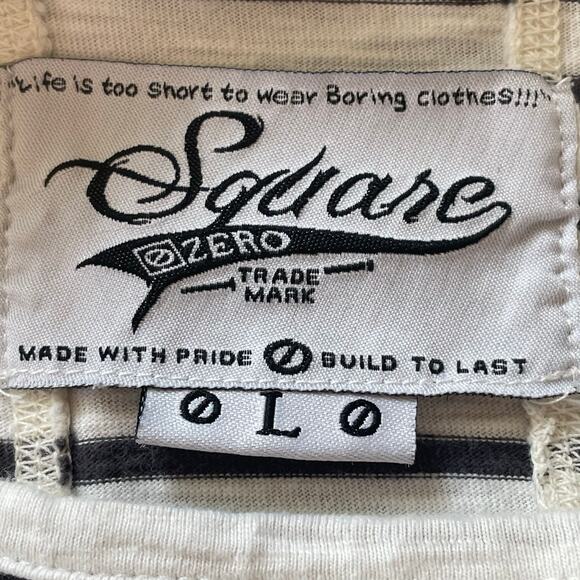 Square Zero White to Green Ombre Striped Pocket T-shirt LARGE Casual Summer - Picture 5 of 6